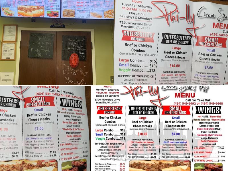 Philly Cheese Steak Menu