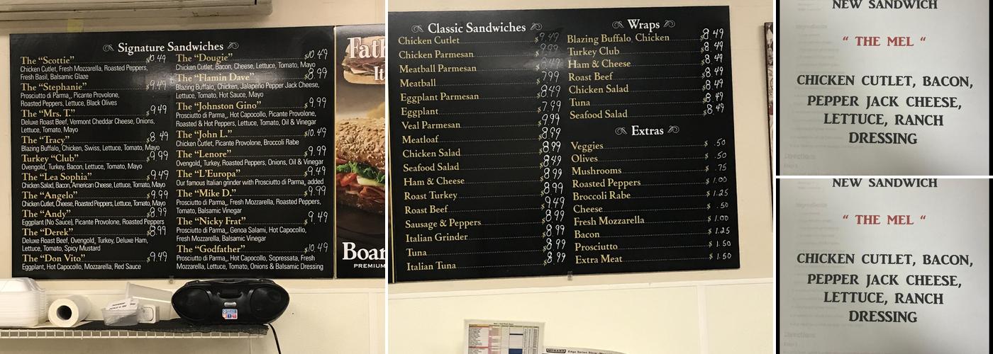 Father & Son Deli Menu