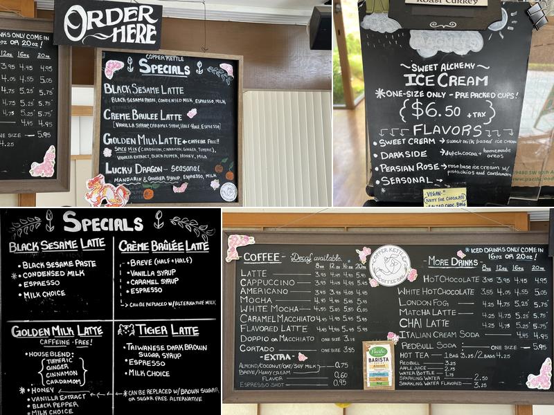 Copper Kettle Coffee Bar Menu