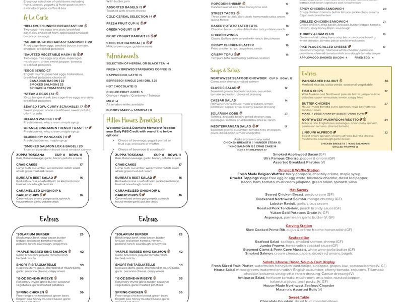 Solarium Kitchen & Bar Menu