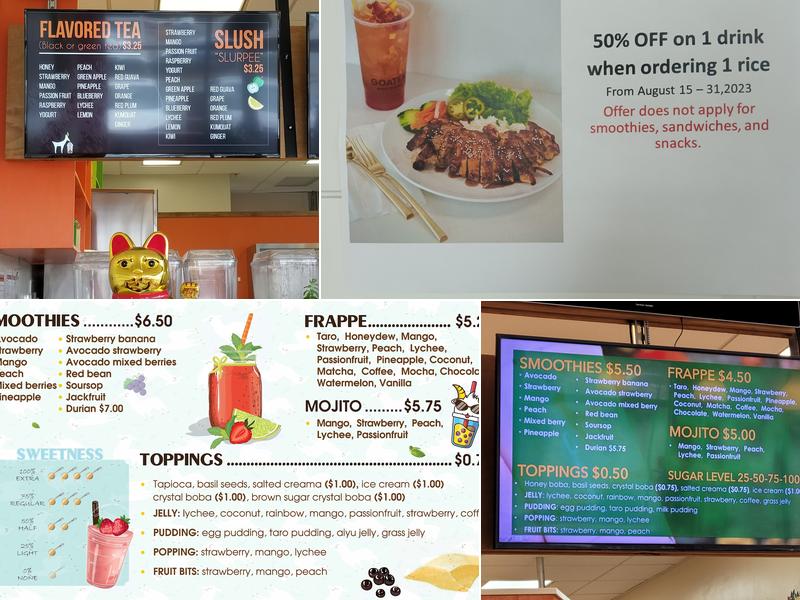 Goatea Menu