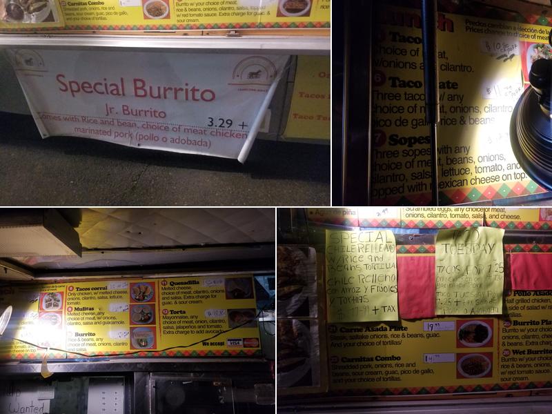 Taqueria El Corral Menu