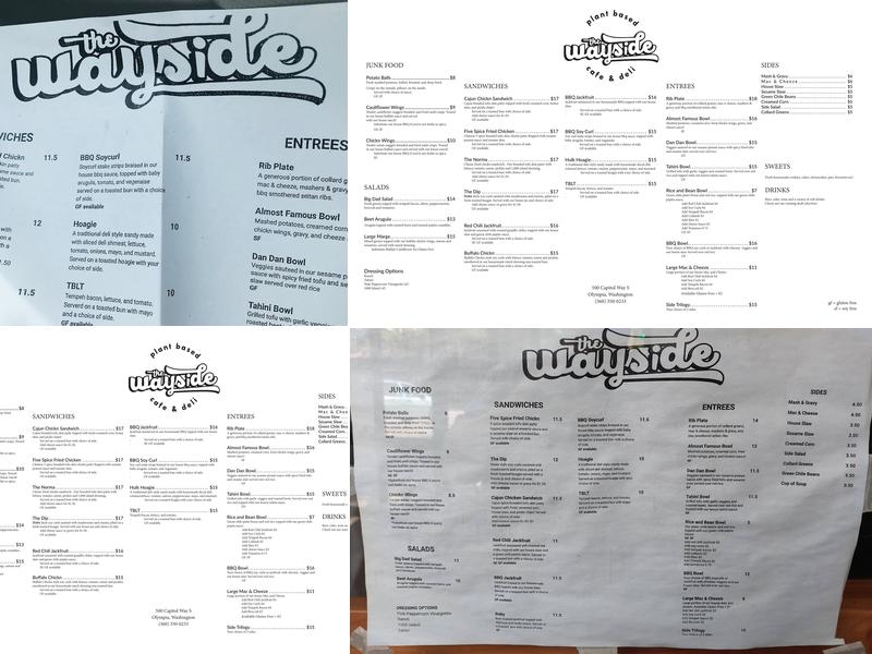 Wayside Cafe and Deli Menu