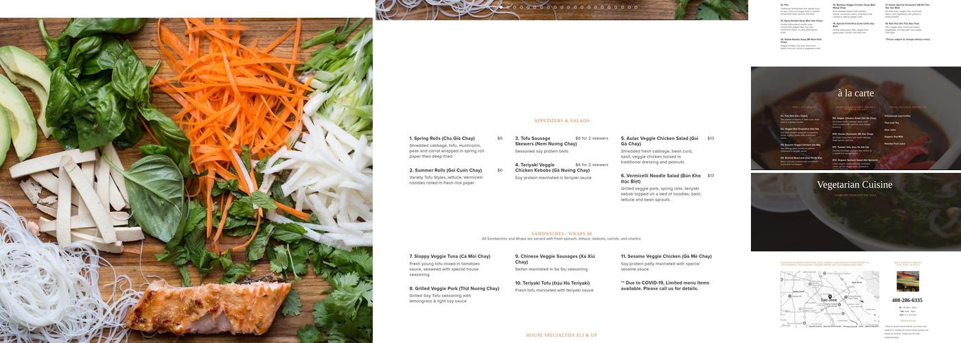 Tofoo Com Chay Vegetarian Cuisine Menu