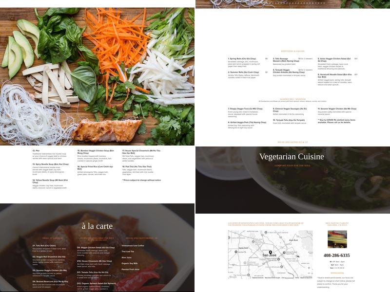 Tofoo Com Chay Vegetarian Cuisine Menu