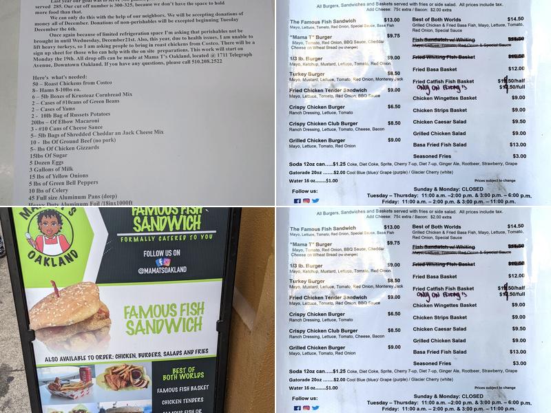 Mama T's Oakland Menu