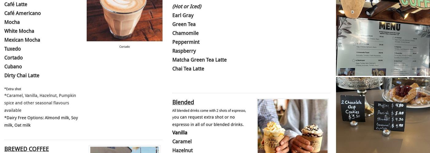 Cool Down Coffee Menu