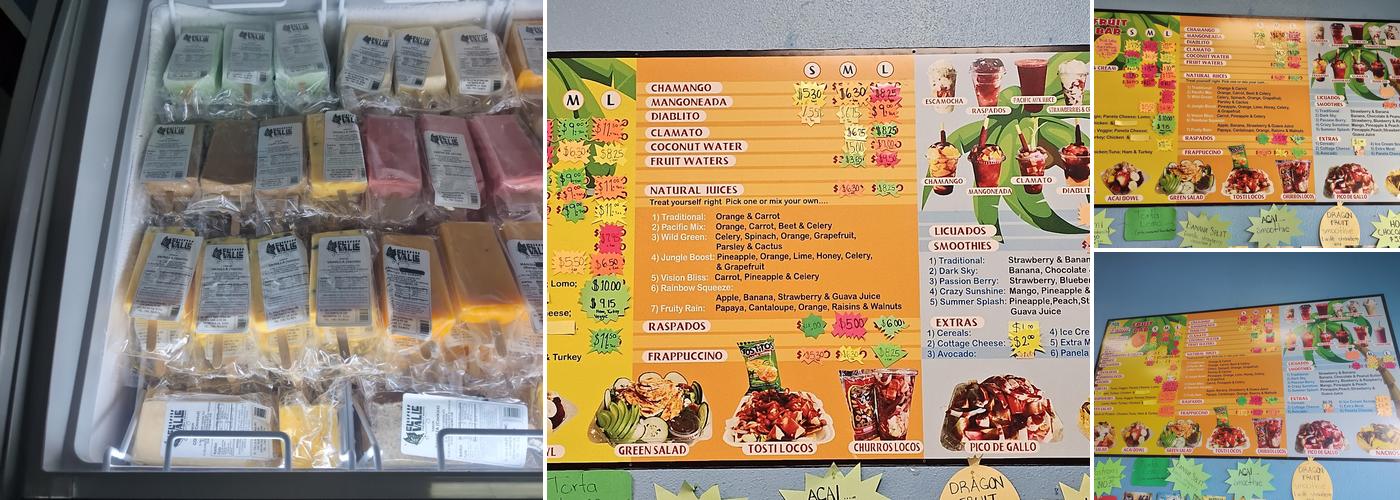 Pacific Fruit Bar Menu