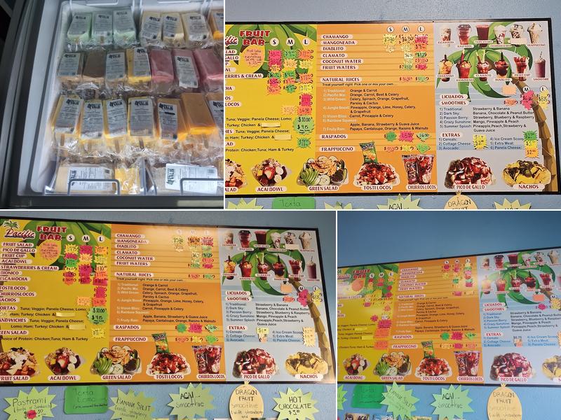 Pacific Fruit Bar Menu