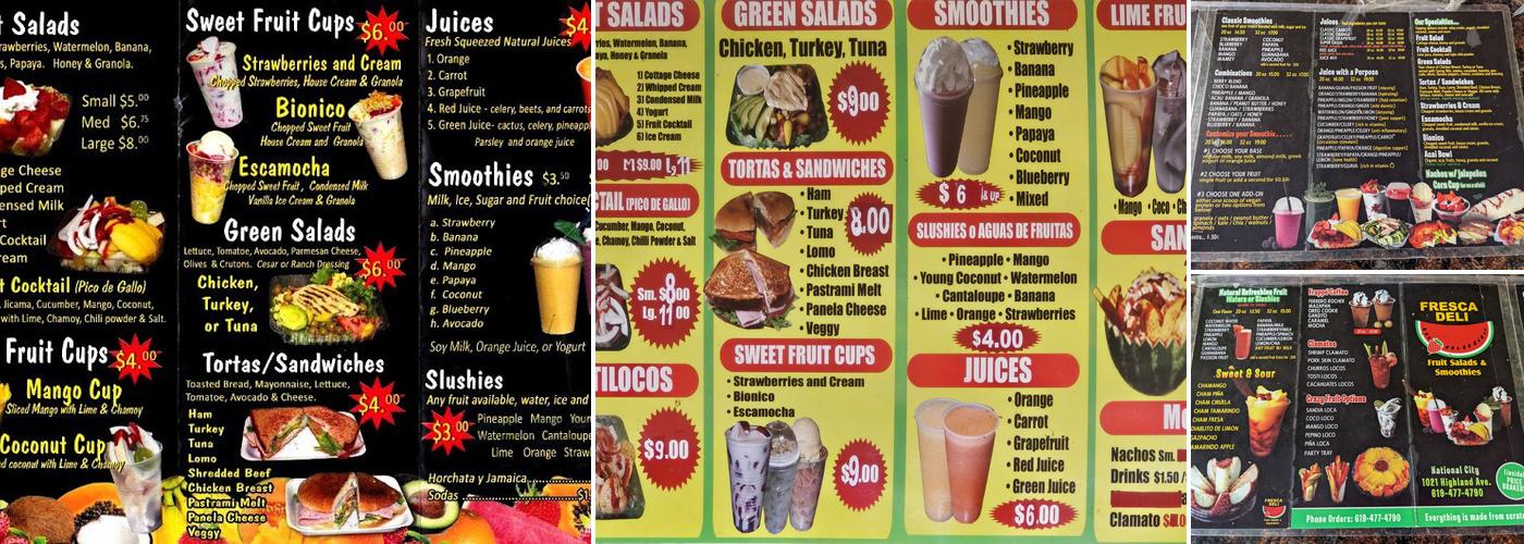 Fresca Deli & Food Menu