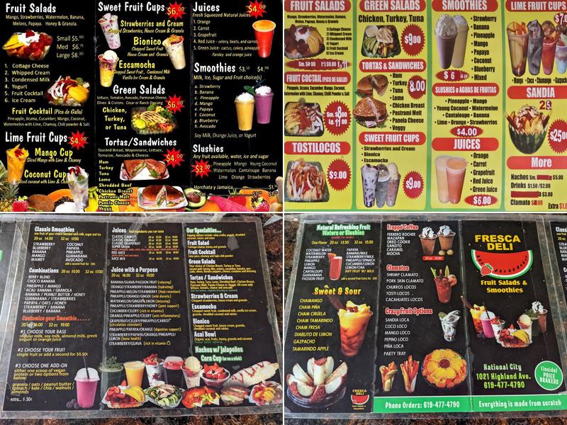 Fresca Deli & Food Menu