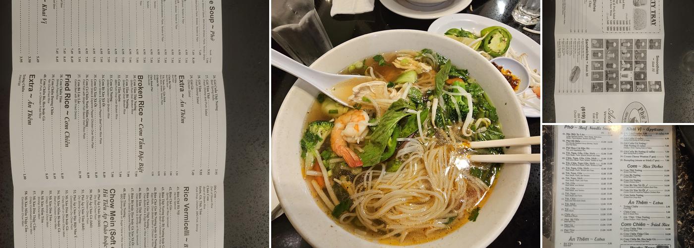 Pho Viet Noodle Menu