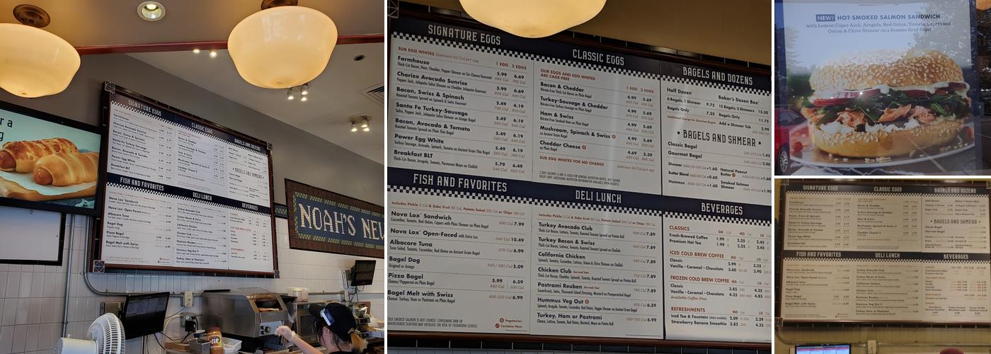 Noah's NY Bagels Menu