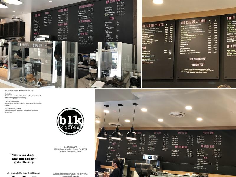Blk Dot Coffee Menu