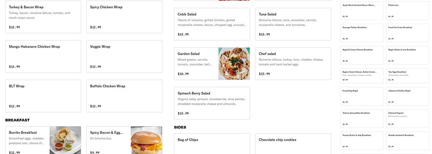 Bistro Express Menu