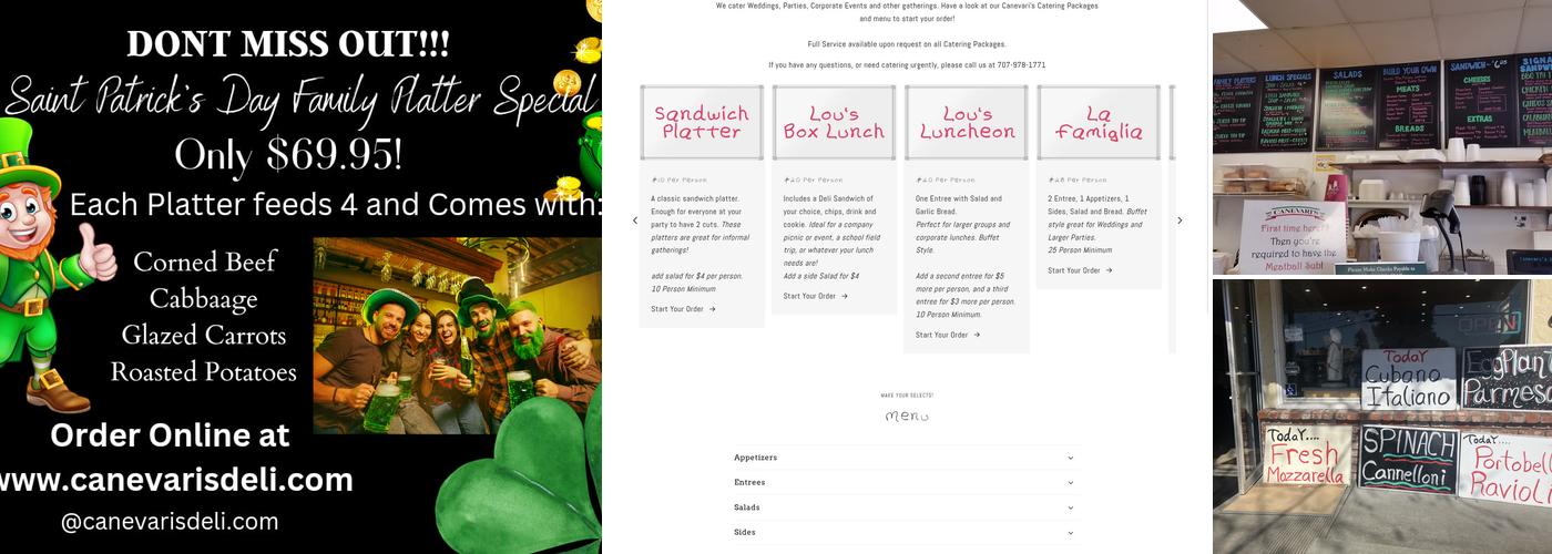 Canevari’s Delicatessen & Catering Menu