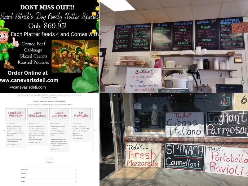 Canevari’s Delicatessen & Catering Menu