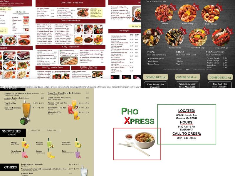 Pho Rex Menu