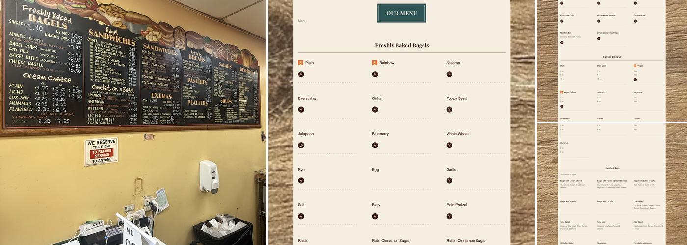The Bagel Factory Menu