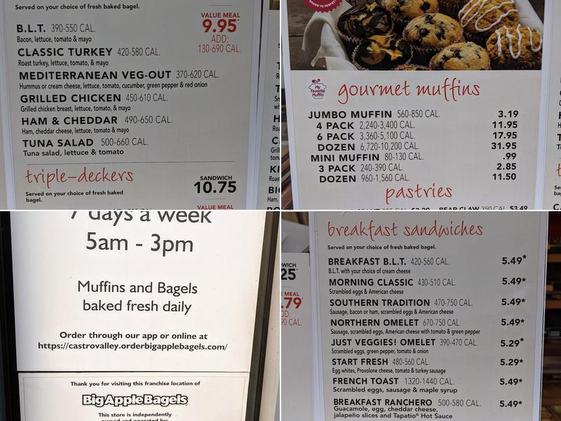 Big Apple Bagels Menu