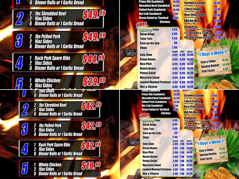 B L Quality Meats Menu