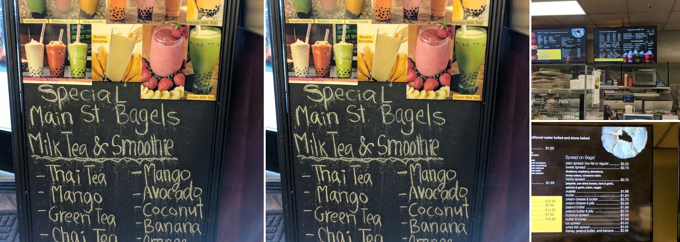 Main Street Bagels Menu