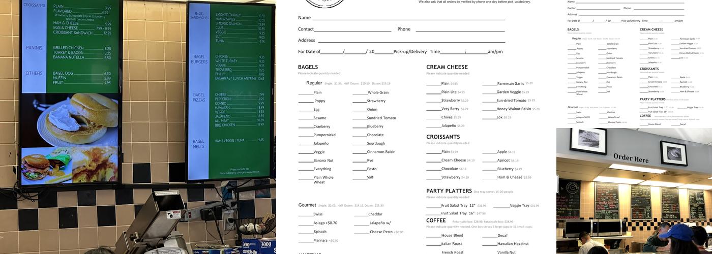 Cramer's Bagels Menu