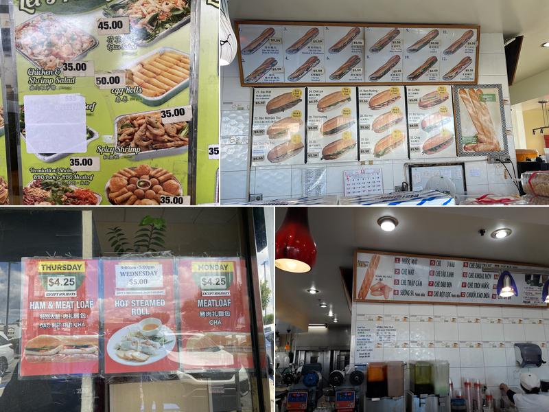 Banh Mi & Che Cali Menu