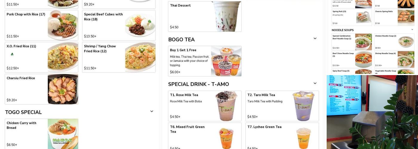 BMC Pho Menu