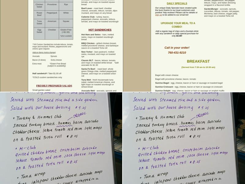 Campus Cafe Menu
