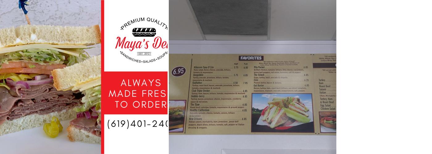 Maya's Deli Menu