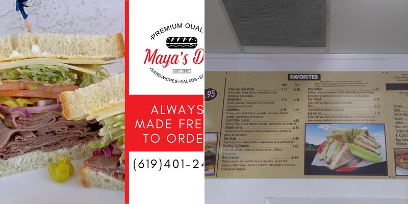 Maya's Deli Menu