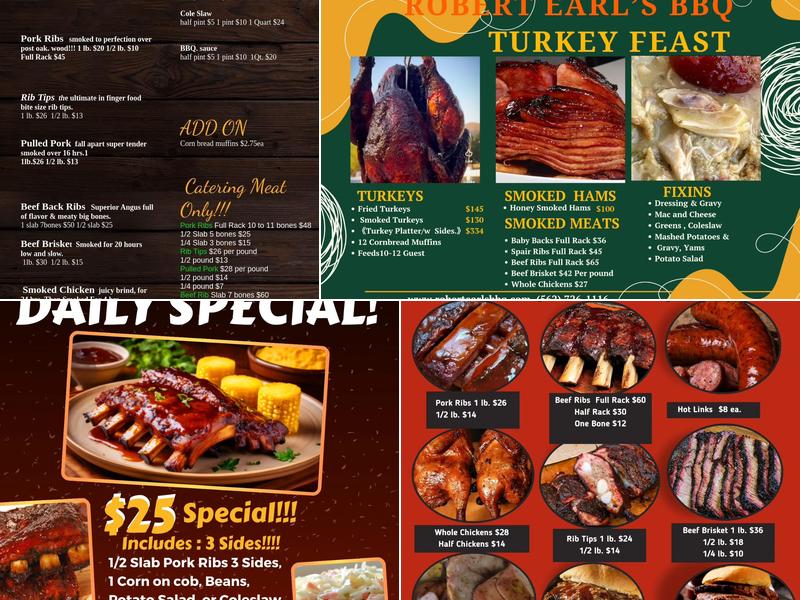 Robert Earl's BBQ Menu