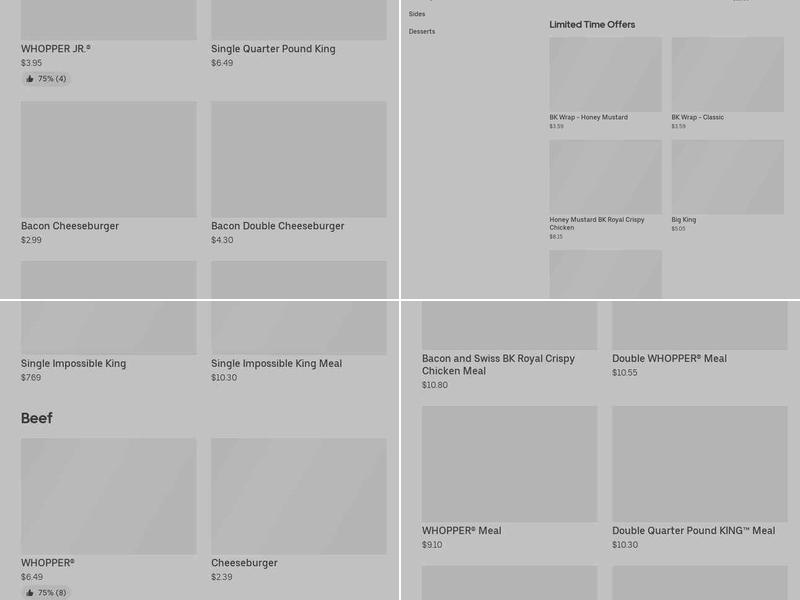 Burger King Menu