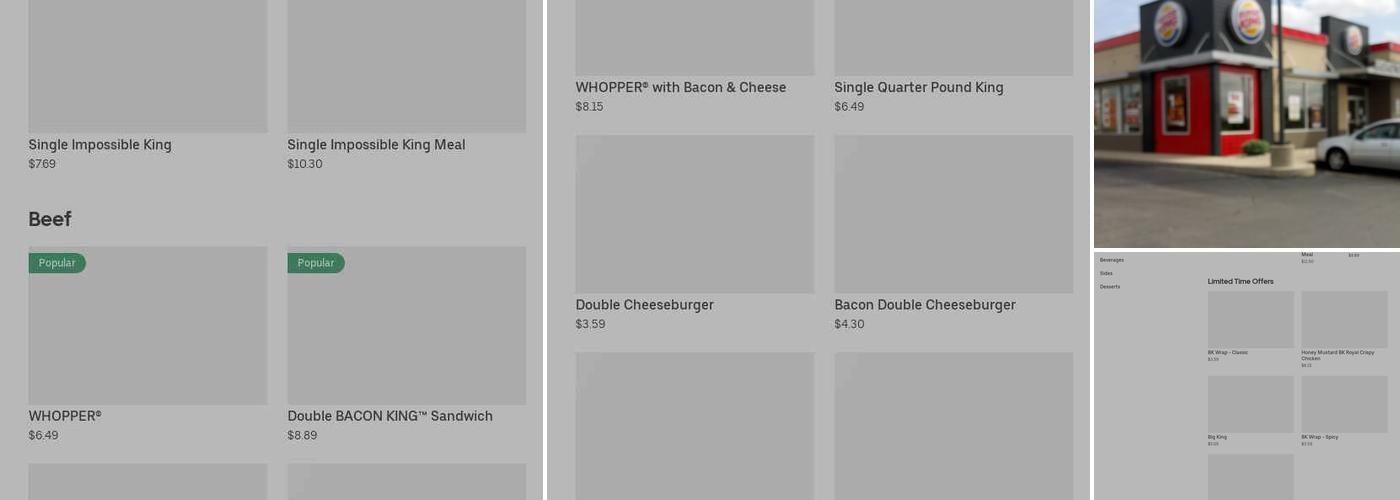 Burger King Menu