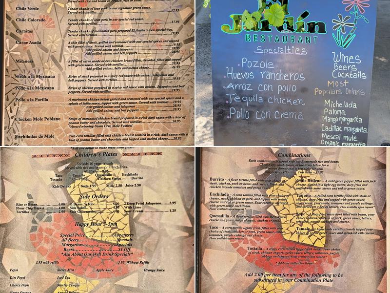 El Jardin Menu