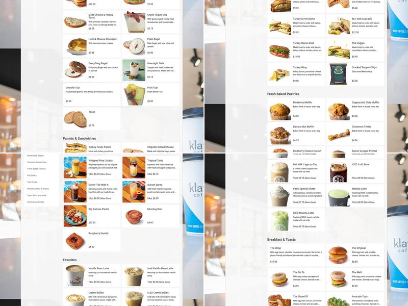 Klatch Coffee Redondo Menu