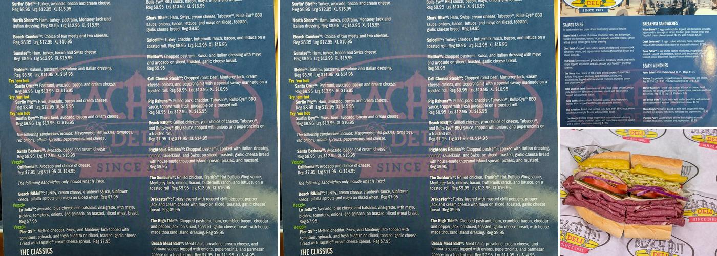 Beach Hut Deli Menu