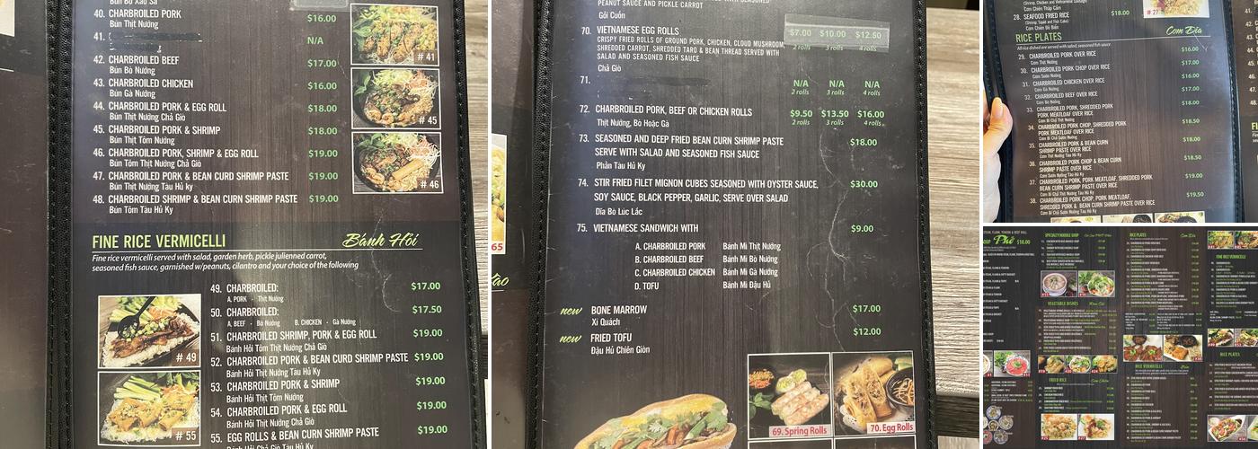 Pho Ha plus Vietnamese Cuisine Menu