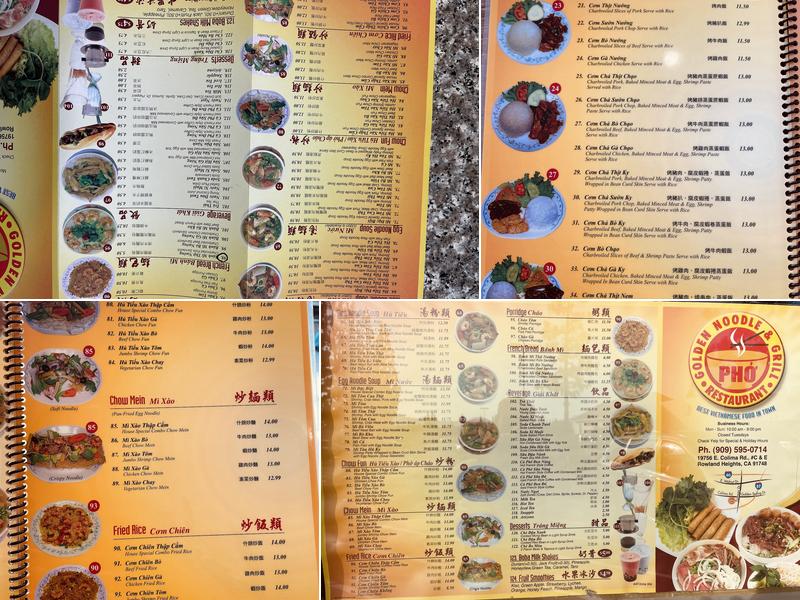 Golden Noodle & Grill Menu
