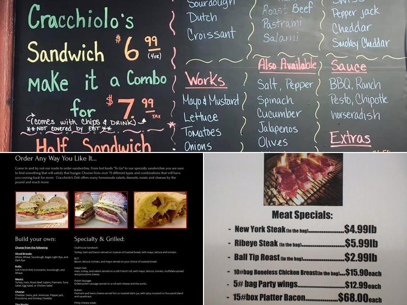 Cracchiolo's Market Deli Cater Menu