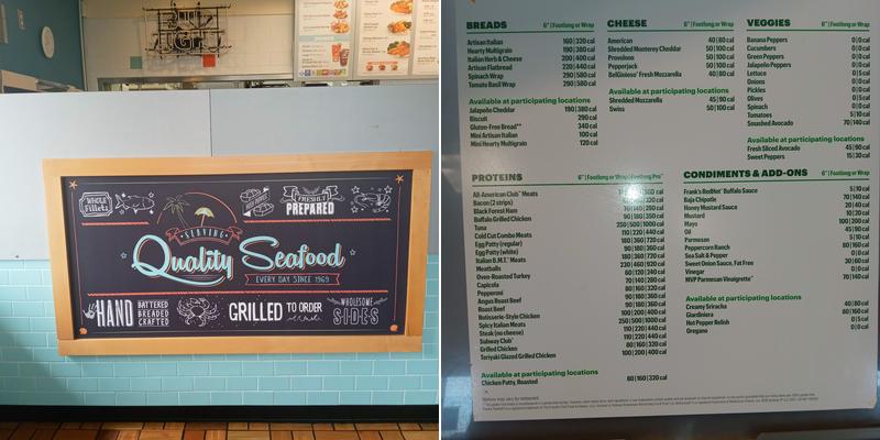 Subway Menu