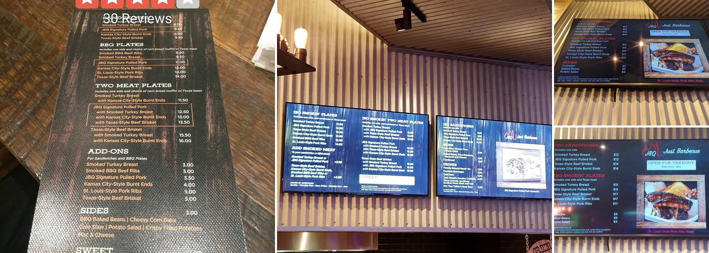 Just Barbecue Menu