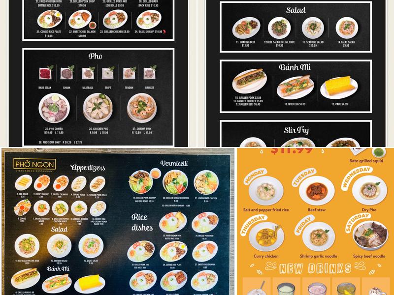 Pho Ngon Restaurant Menu