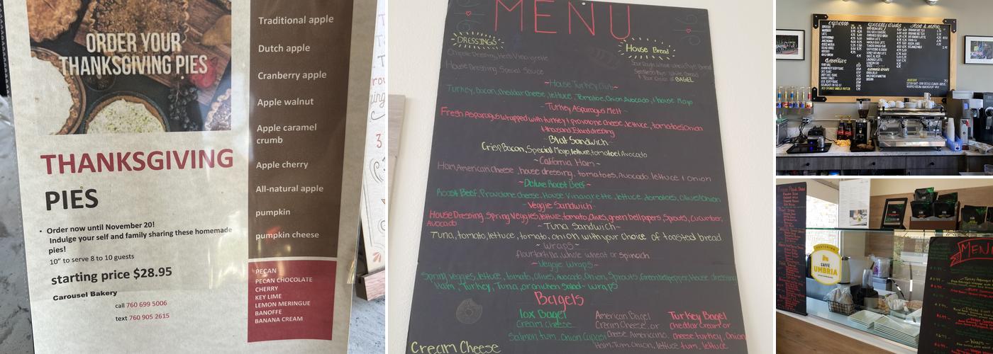 Carousel Bakery Palm Springs Menu