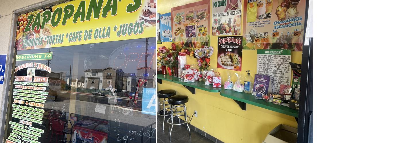 Zapopana's café Tortas Y Raspados Menu