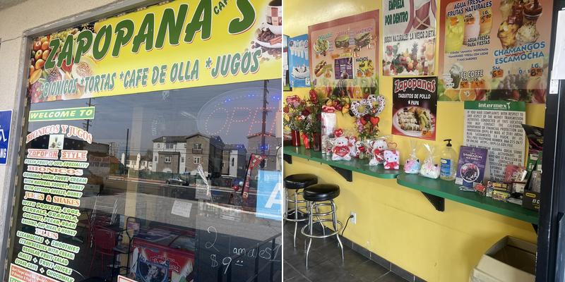 Zapopana's café Tortas Y Raspados Menu