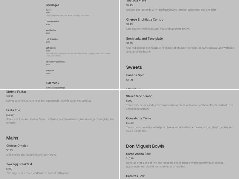 Daddy’s Donuts Menu