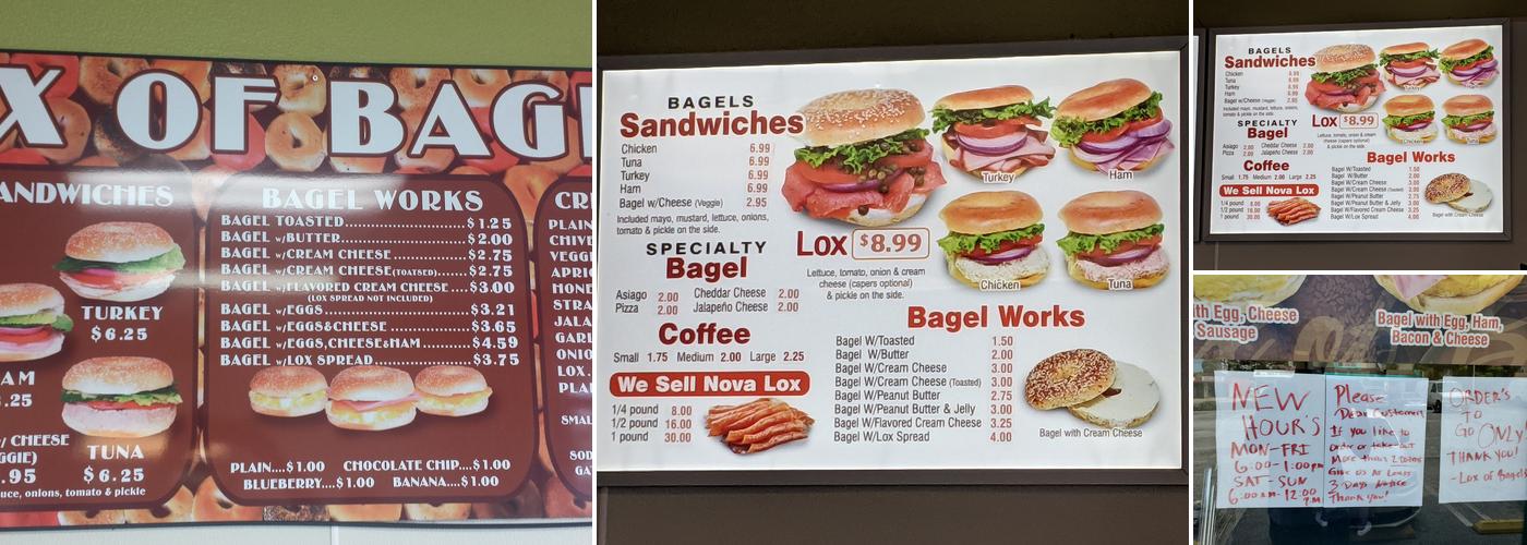 Lox of Bagels Menu
