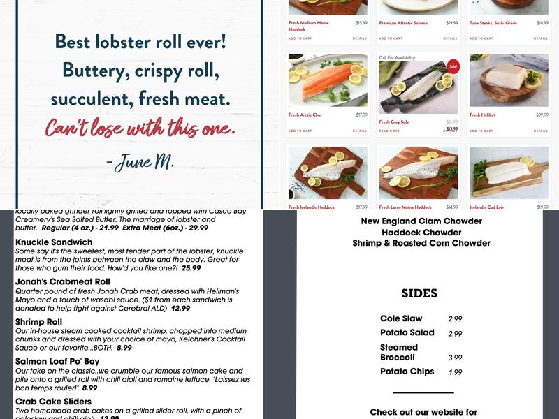 Pine Tree Seafood & Produce Co. Menu